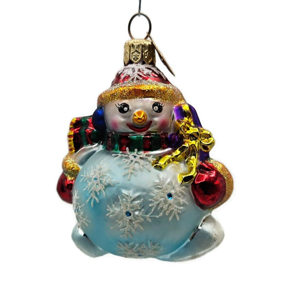 Christopher Radko Chubby Cheer Gem Snowman Christmas Tree Ornament 00-521-QVC - Picture 1 of 8